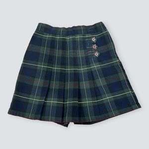 Girls Size 10 French Toast School Uniform Skirt/Skort- Hunter Plaid, Green, Blue